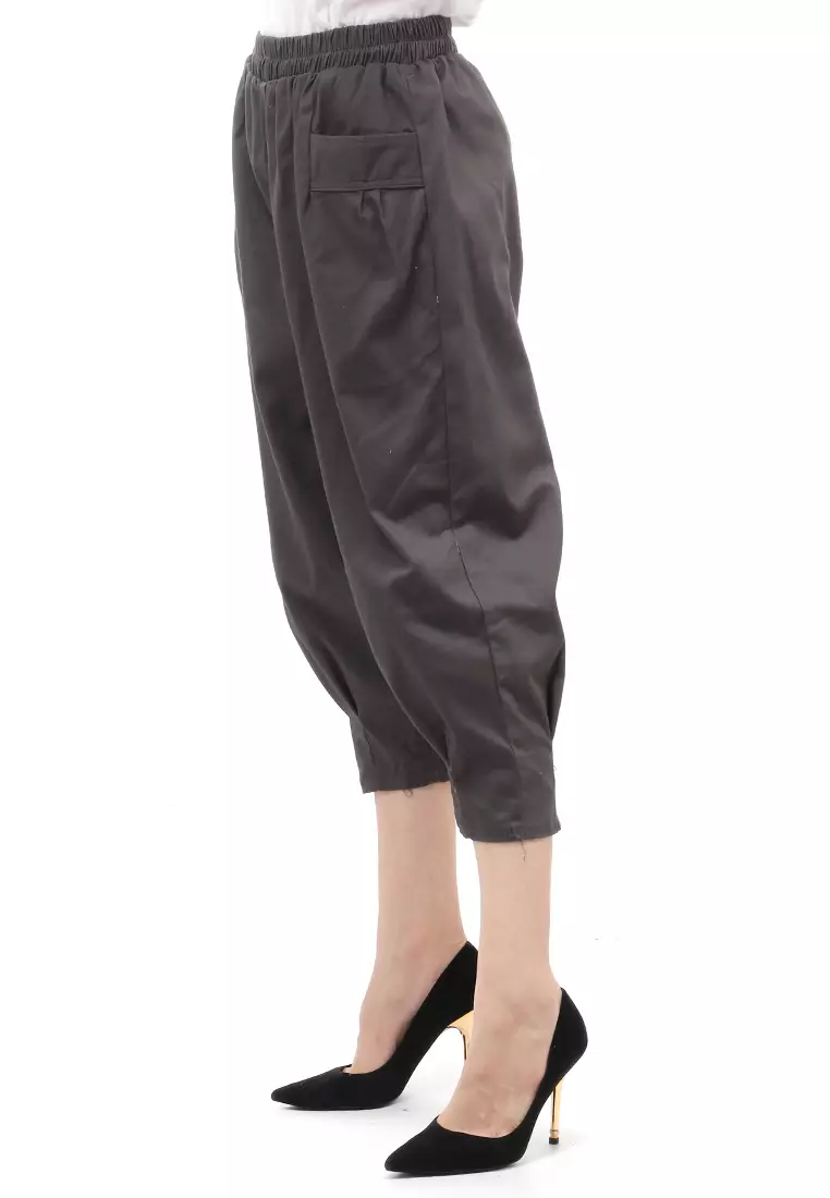 Radcliff Celana Panjang Ruberry Waist Bawahan Wanita Model Jogger Casual - Dark Grey
