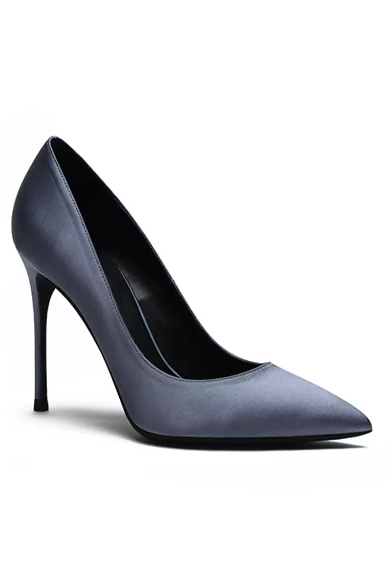 10CM Silk Fabrics Pointed High Heel Shoes HZL213
