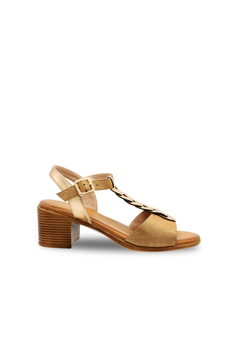 Noveni Sling Back Solid Tone Casual Heels
