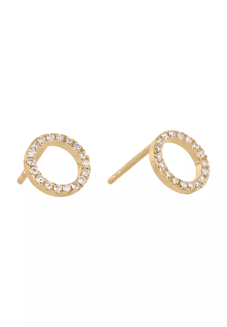 Diamond Halo Studs 14k Gold