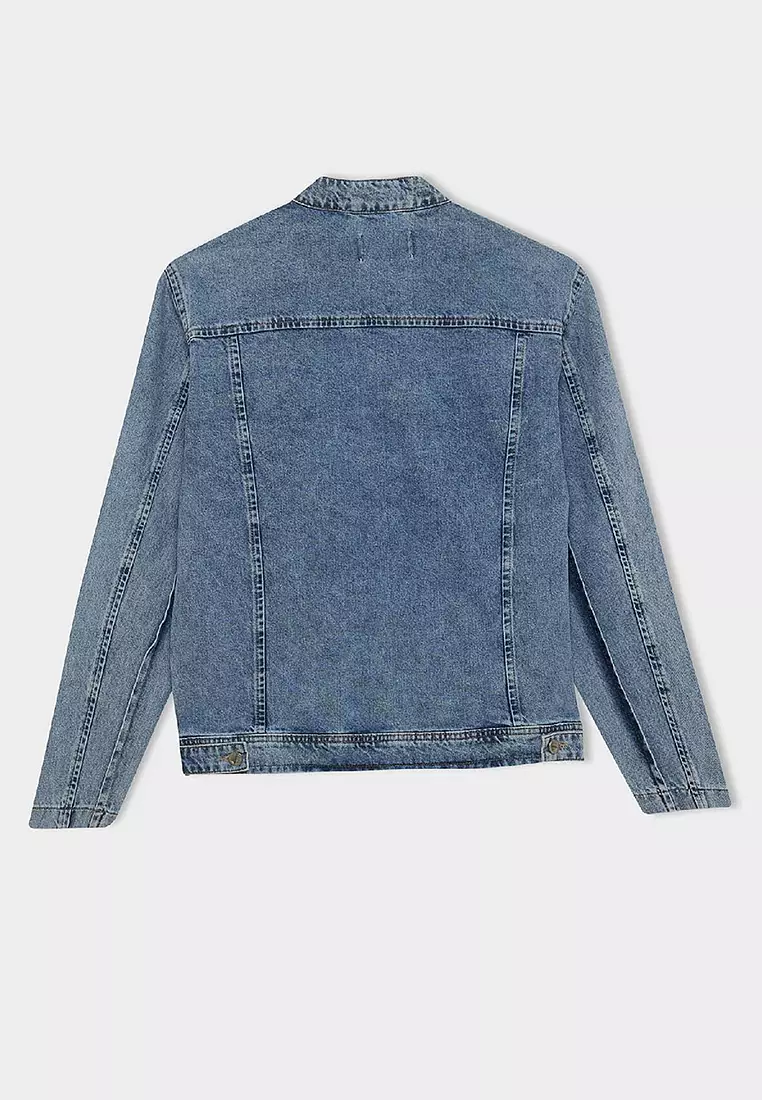 Stand Collar Denim Jacket