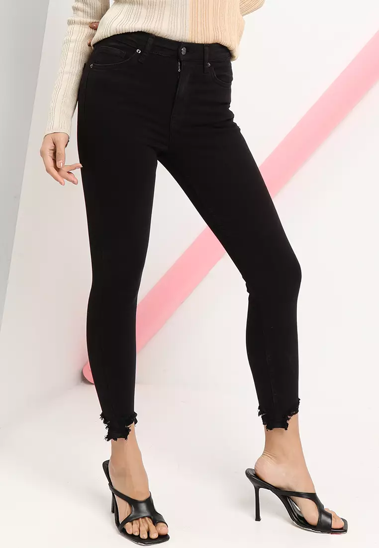 Black ripped hem jamie sales jeans