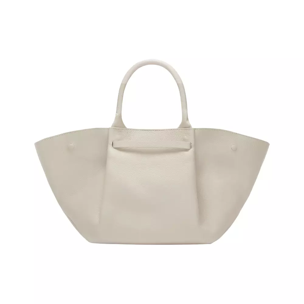The Midi New York Tote Bag Off-White Grained