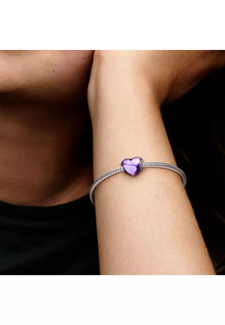 Metallic Purple Heart Charm
