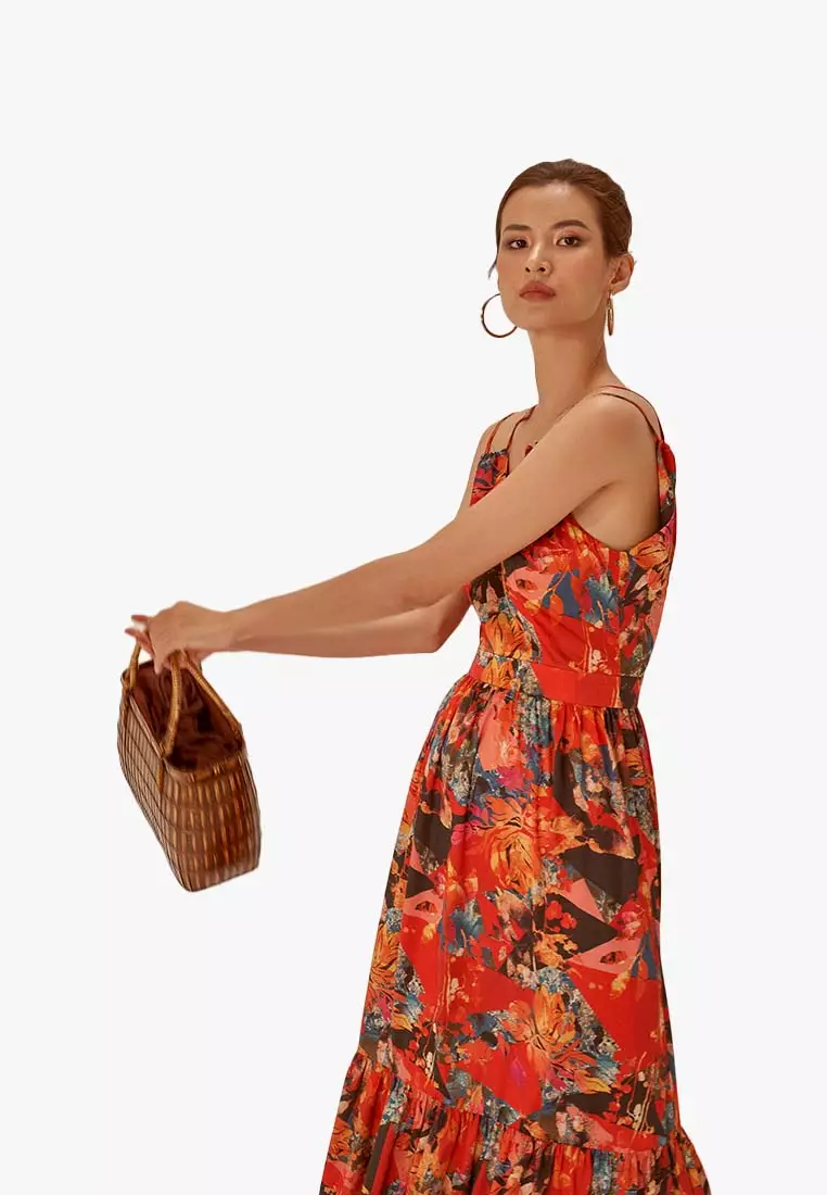 Fly Sky Maxi Silk Dress