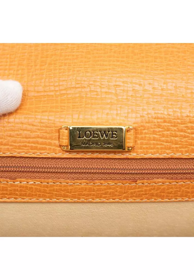 二手 Loewe 紋理皮革巴塞隆納手提包