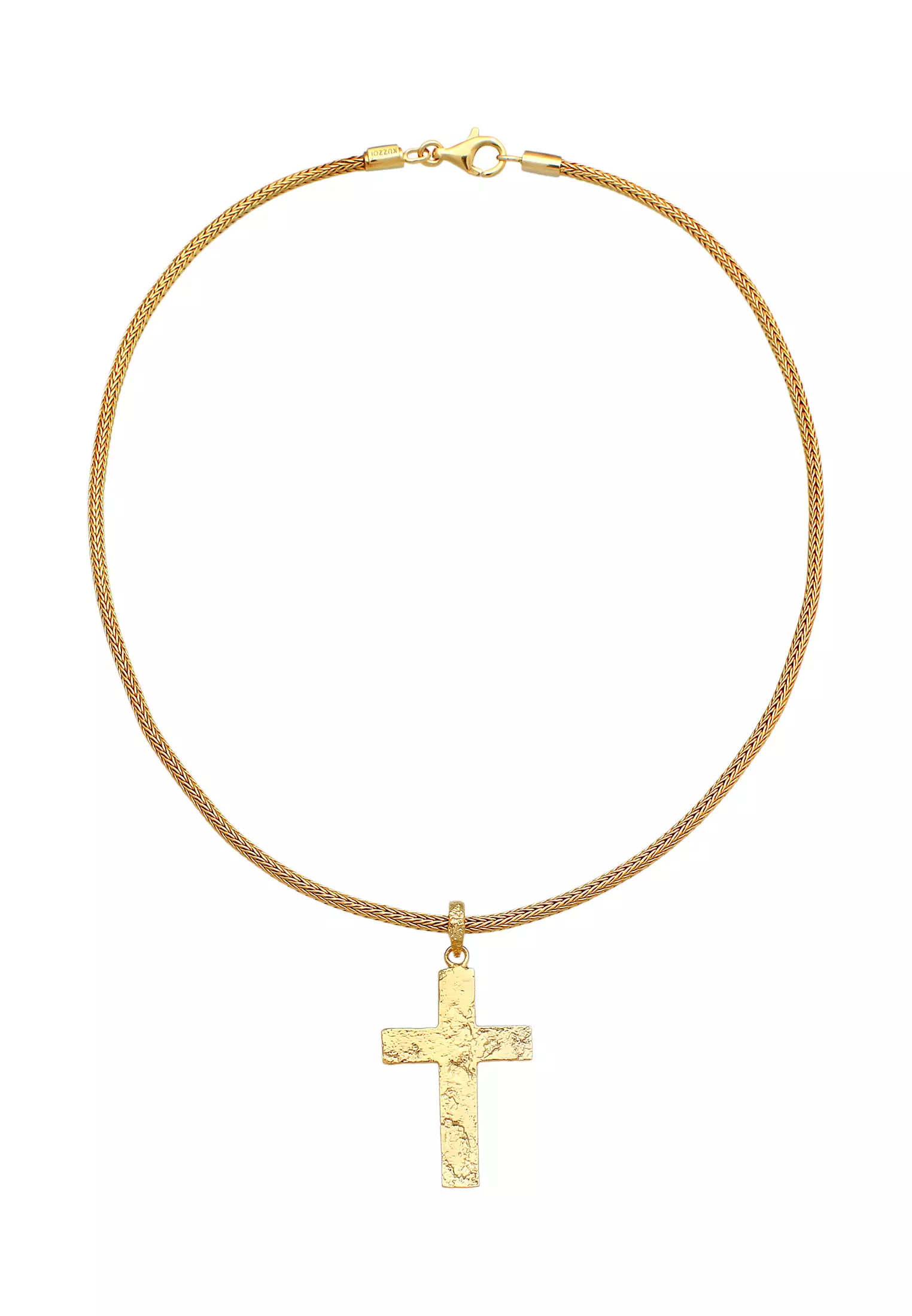 EXCLUSIVE Kalung Perhiasan Perak 925 Pria Cross Pendant Solid Gold Plated
