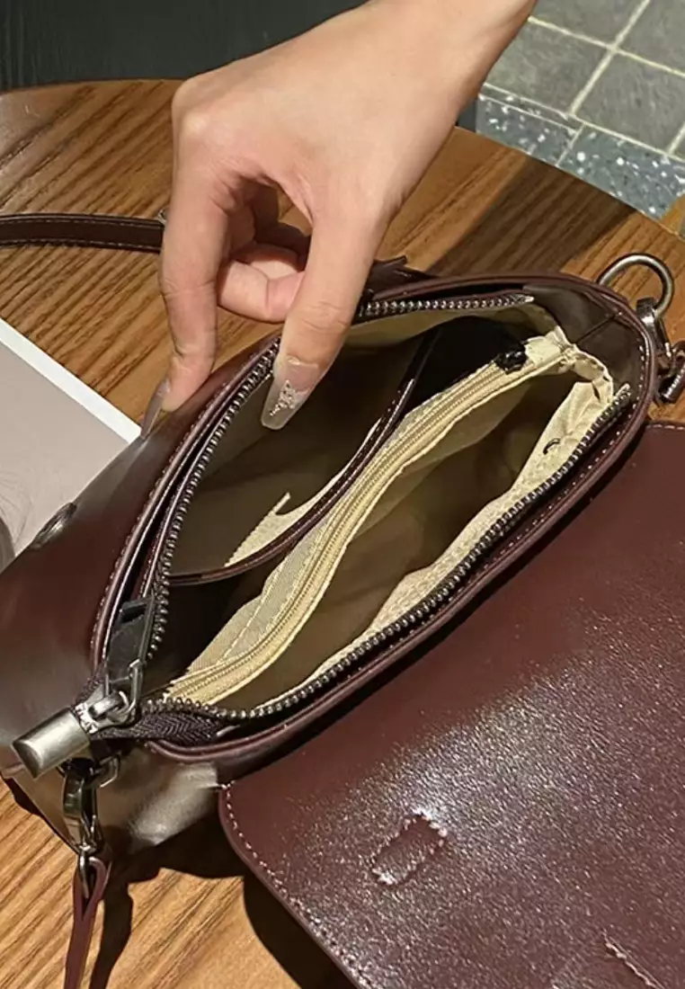 VANSA Top Layer Cowhide Flap Shoulder Crossbody Bag VBW-Cb-905