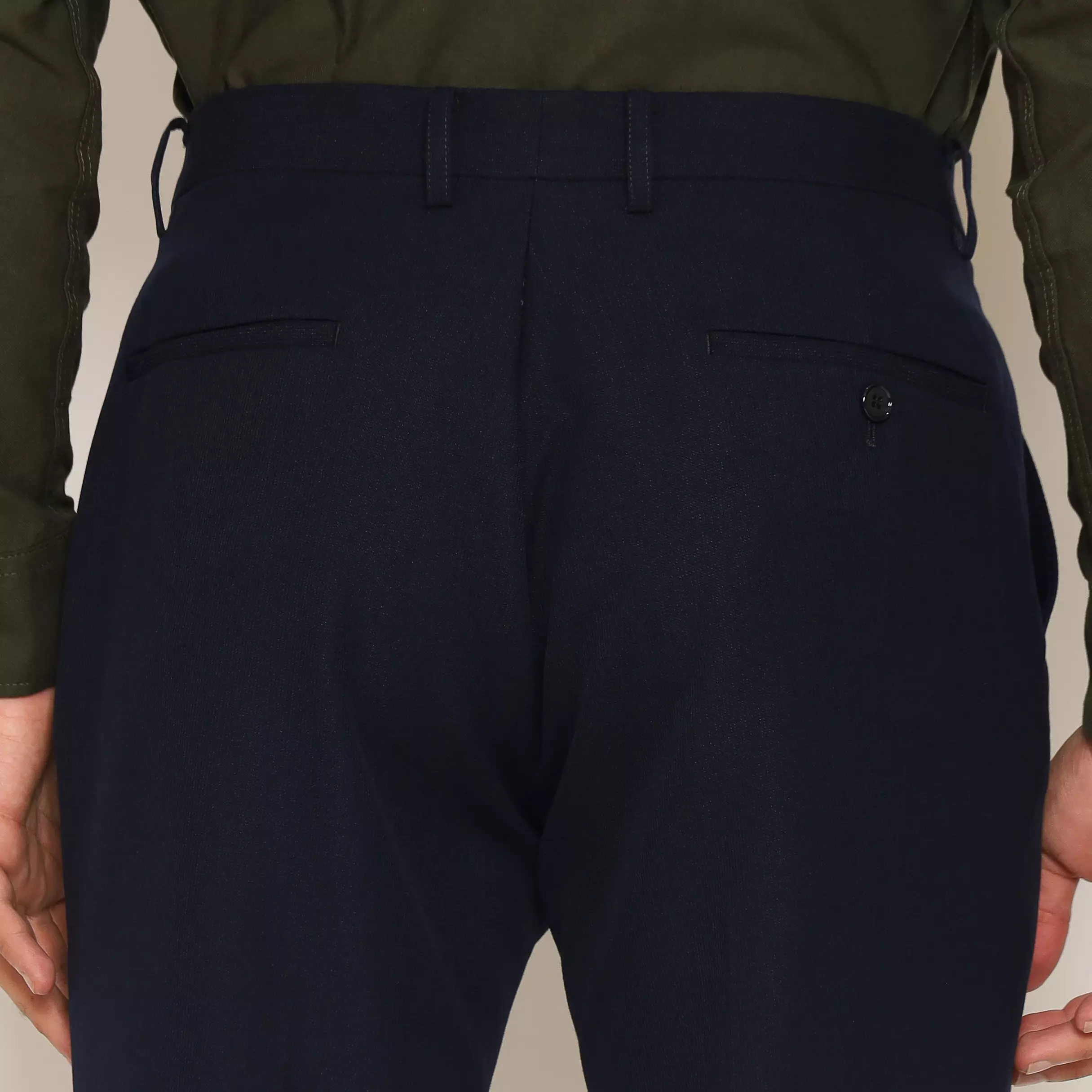 Lawell Celana Bahan Pria Slim Fit –Celana Kerja Formal 4 Way Stretch Premium Warna Navy | L-WORD-SF