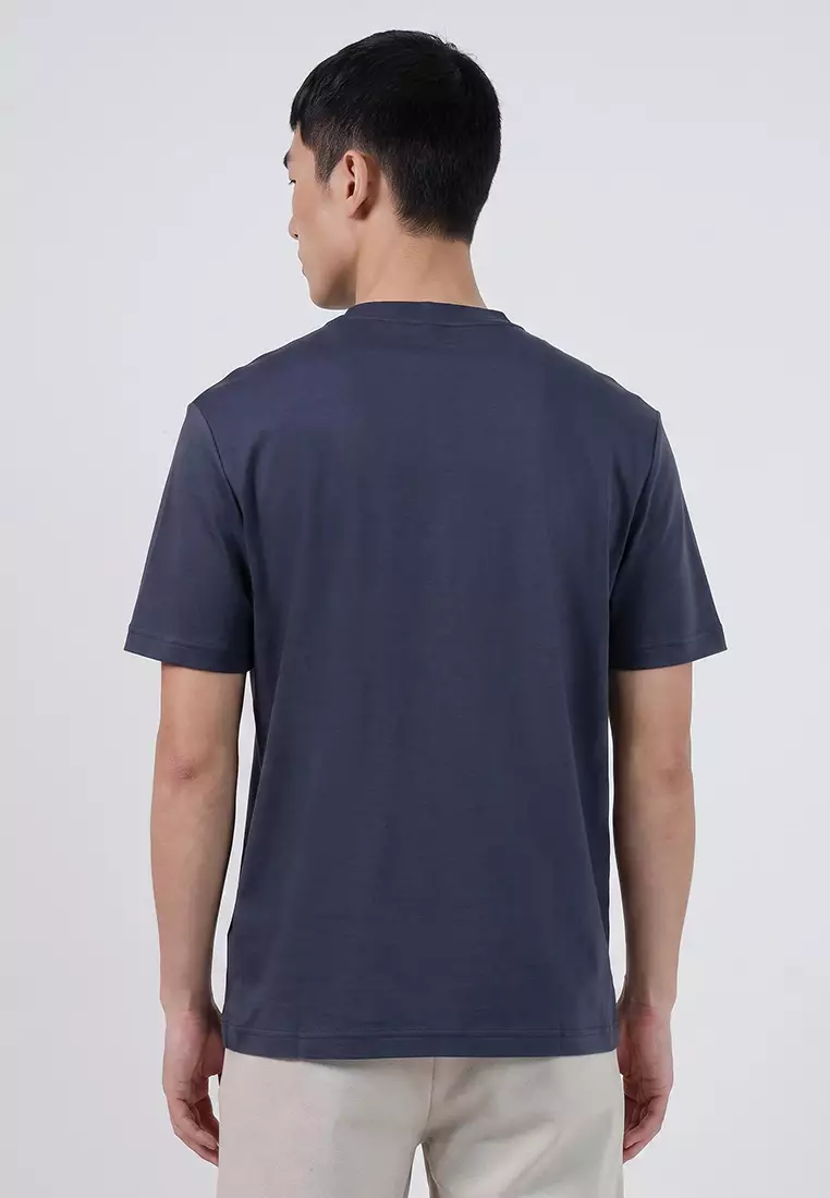 Embroidered Logo Interlock Cotton T-Shirt - BOSS Orange