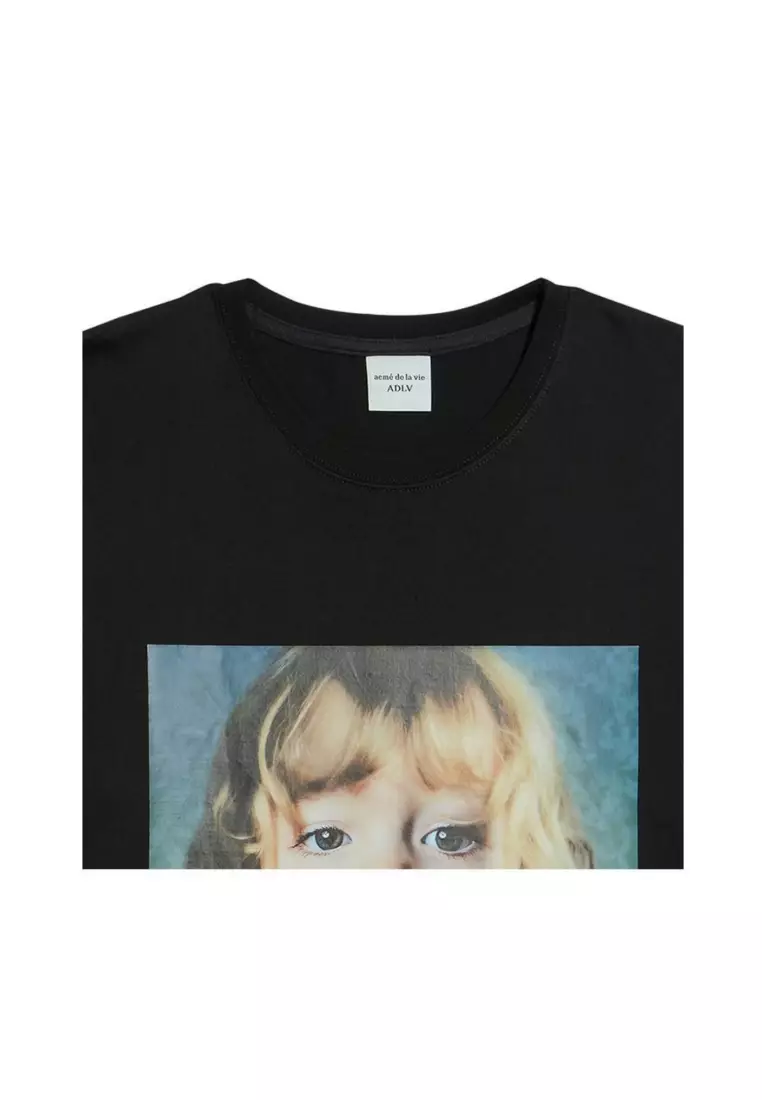 BABY FACE SHORT SLEEVE T-SHIRT BLACK JEWELRY TEARS