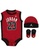 Jordan red Jordan Unisex Infant's Jordan 23 Bodysuit, Hat & Bootie Set (6 - 12 Months) - Gym Red E02E6KA555108AGS_1