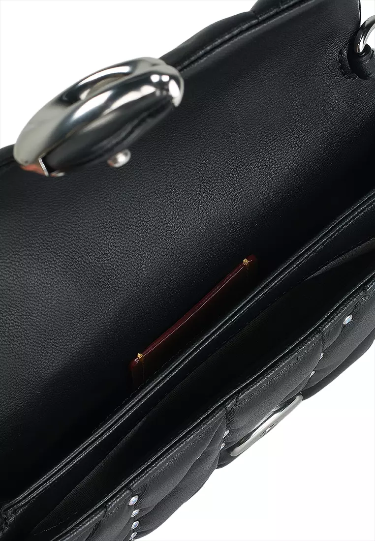 Tabby Crossbody Wristlet with Pillow Quilting and Crystal Rivets (ct)