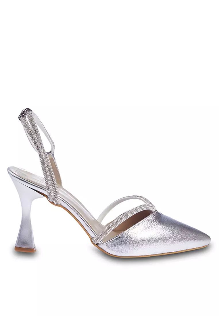 Discount on Trendyol  shoes - SKU: Metallic Ankle Straps High Heels