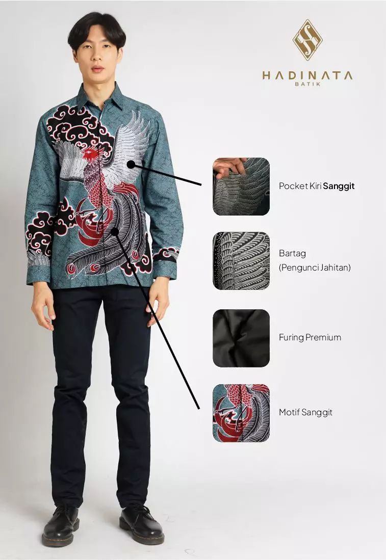 Hadinata Batik Pria Kemeja Panjang Furing Archie Ara
