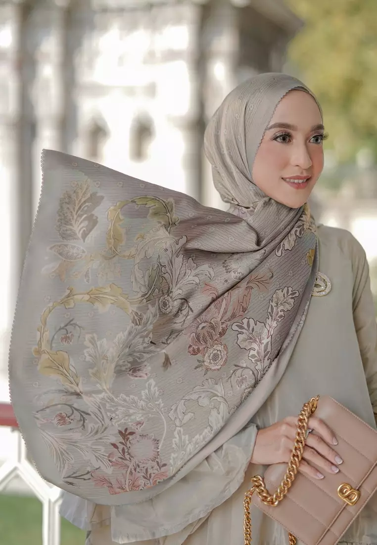 The Royale Satin Shawl - Khaki