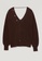 Sisley brown V-neck cardigan 0CE6BAAF0839F7GS_4