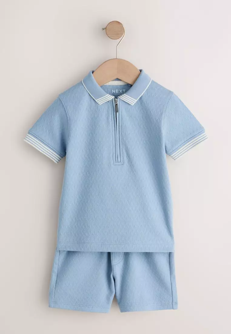Short Sleeve Polo Shirt And Shorts Set