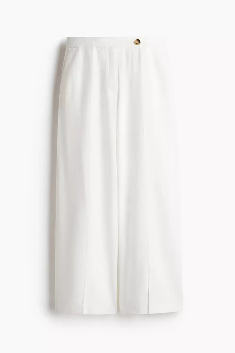 Tailored linen-blend trousers