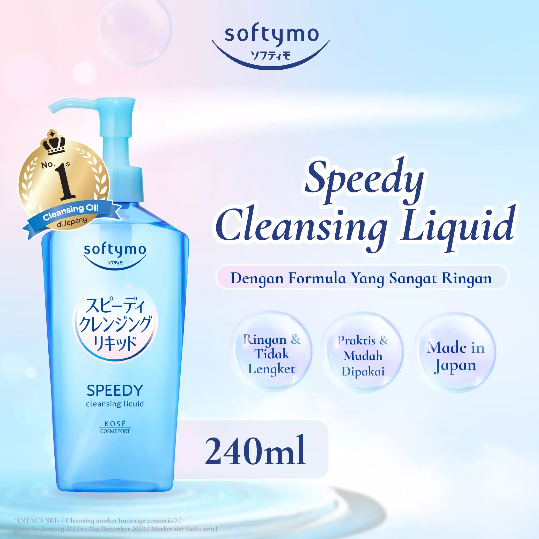 KOSE SOFTYMO Speedy Cleansing Liquid 240ml (Makeup Remover)