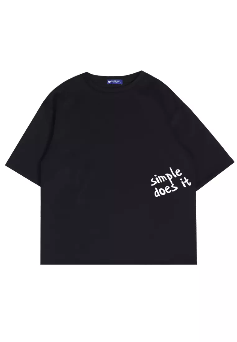 MTK48 Kaos Oversize Distro Pria Simple Doest It Belly Hitam