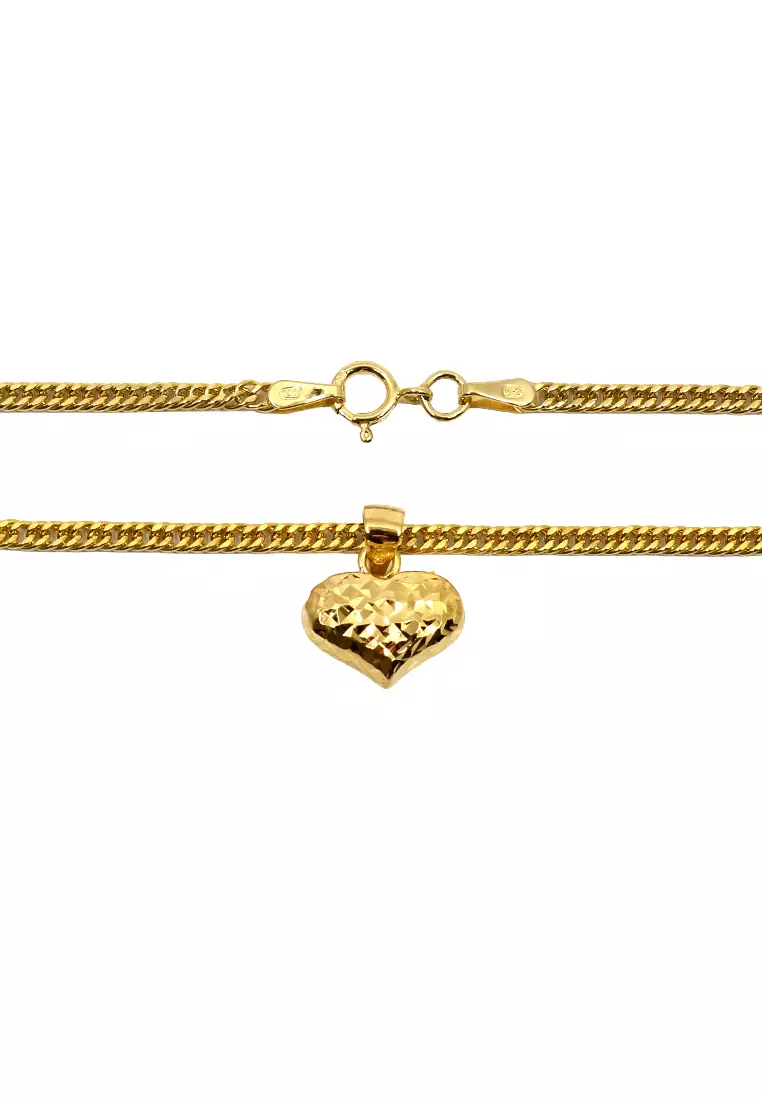 18K Yellow Gold Necklace and Pendant