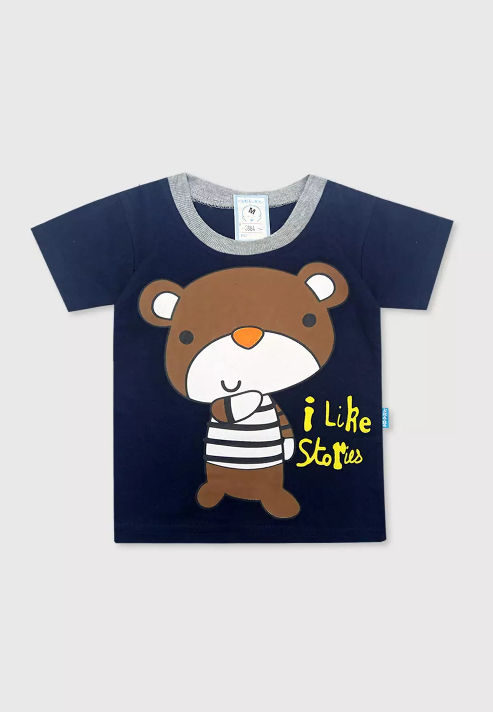 Wakakids Baju Bayi Anak Laki Laki Usi 6 Bulan Hingga 12 Bulan Setelan Celana Kaos Motif Bear Like Stories 2864 Navy