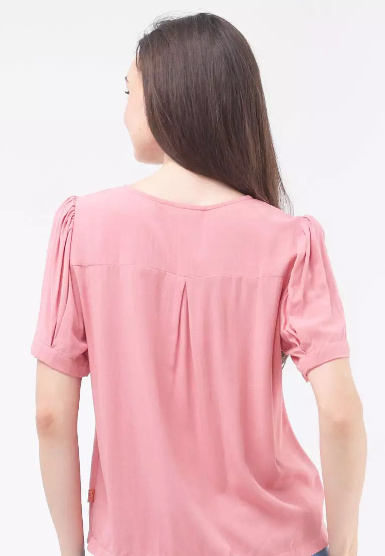 Short Sleeves Roundneck Blouse