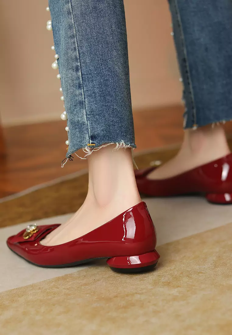 Square Rhinestone Flat Shoes XJ7318-20