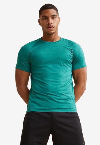 H&M green Sports Top Muscle Fit 7B1C5AAC3AD0B7GS_1