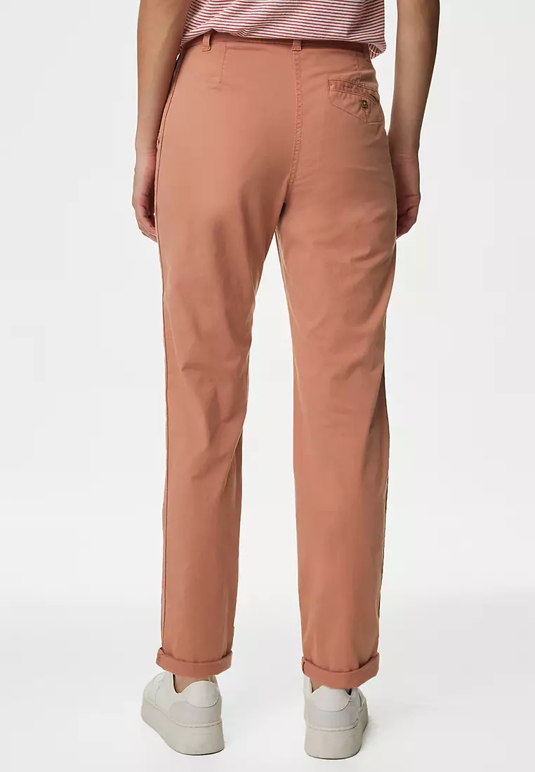 Cotton Rich Tea Dyed Slim Fit Chinos