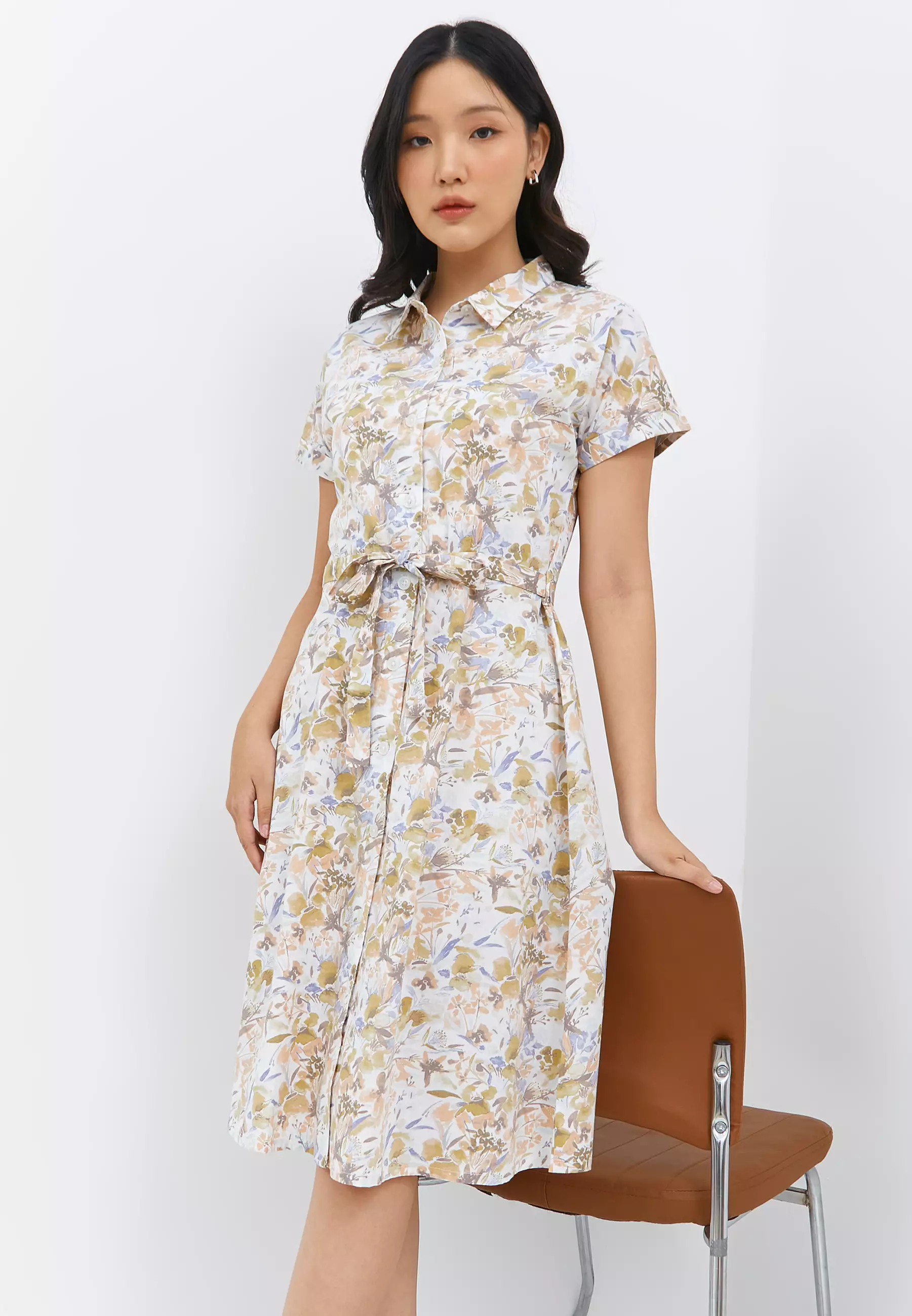 Martha Flower White  Dress (G.43101)