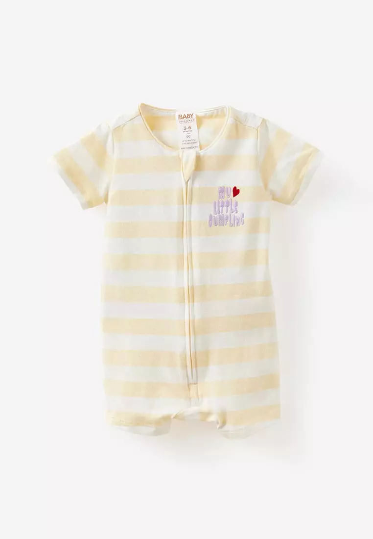 The Short Sleeves Zip Romper