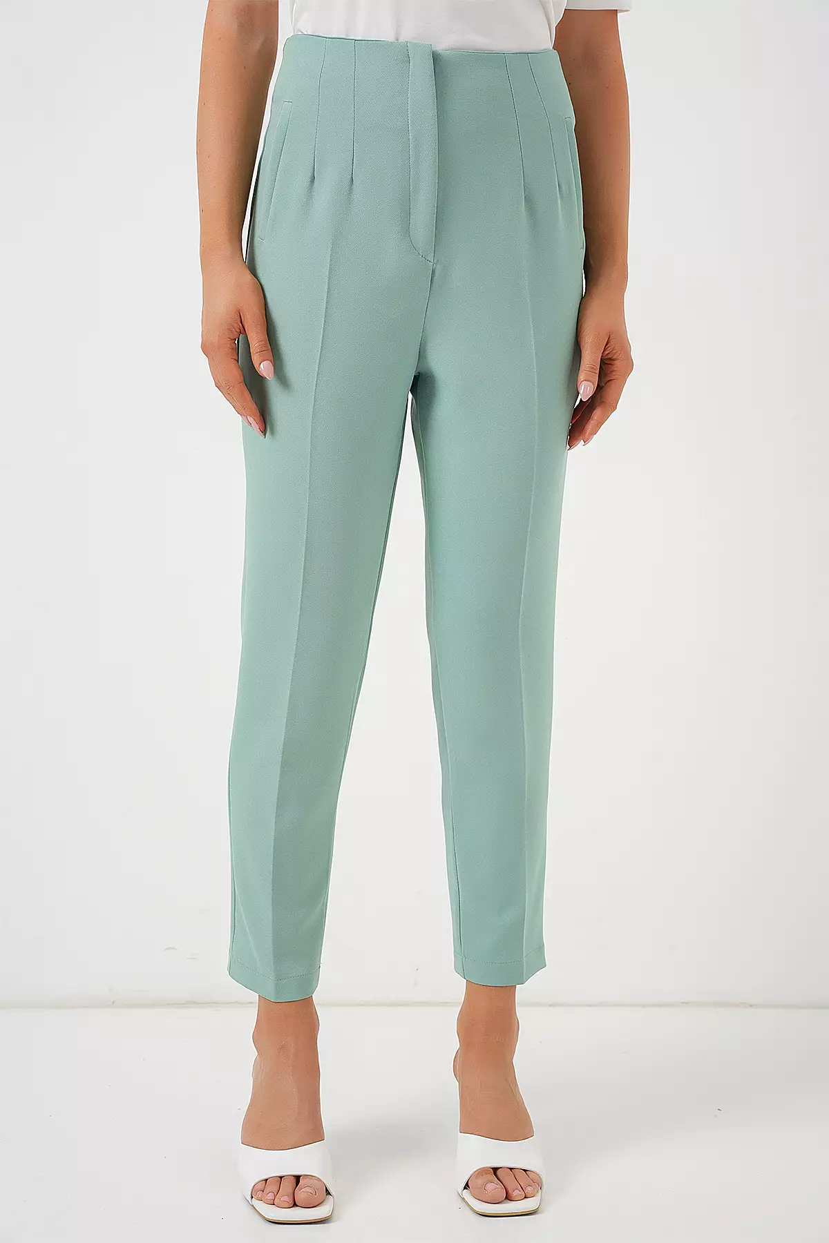 High Waist Ankle Trousers