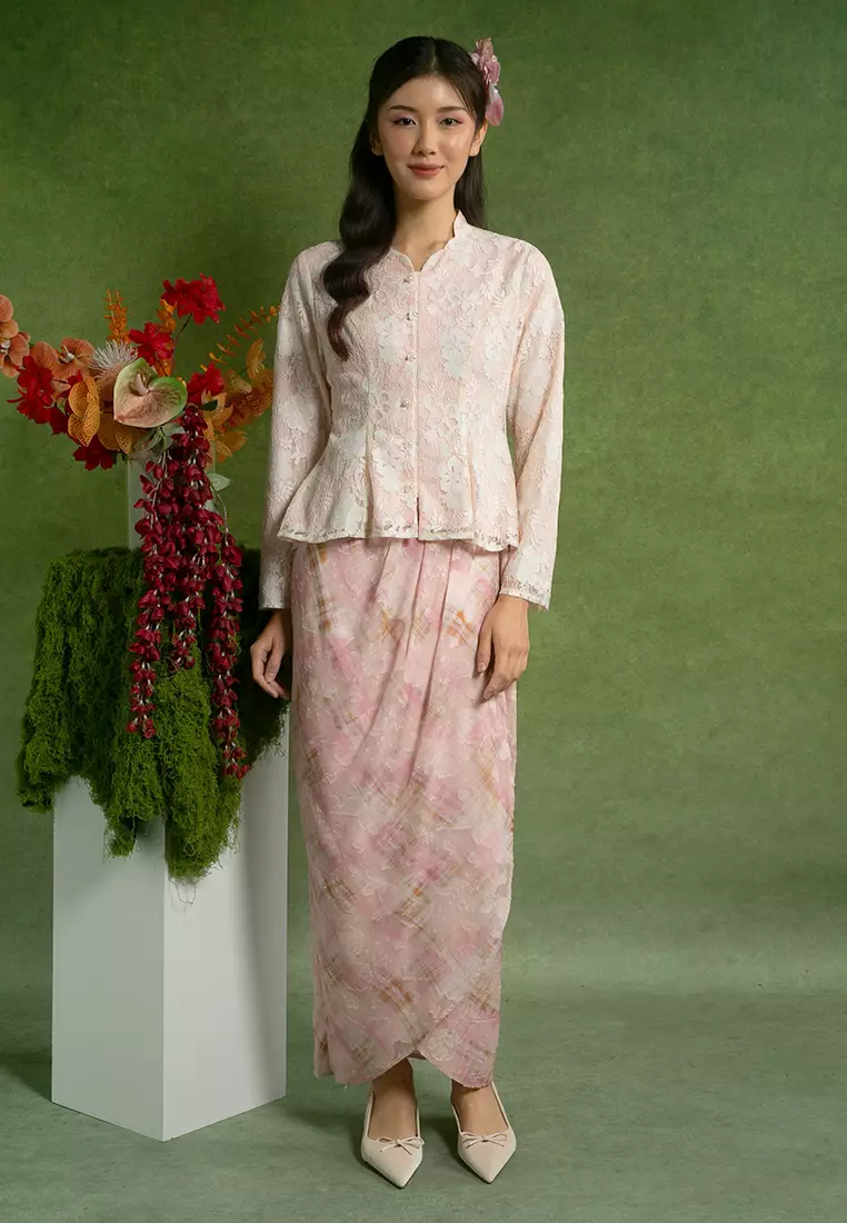 Dewi Peplum Top with skirt set