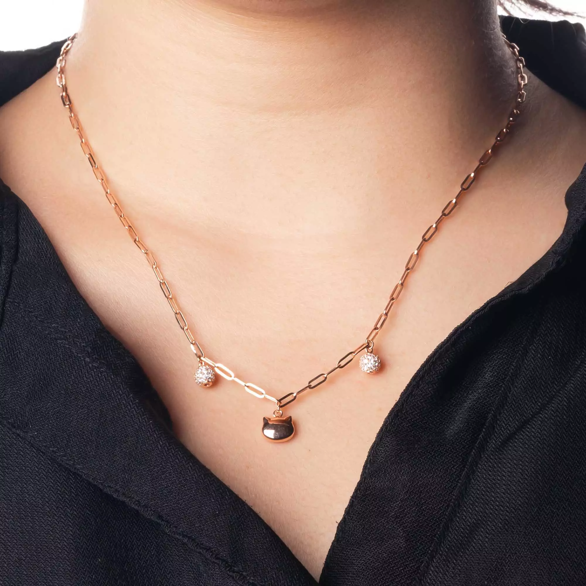 Kalung Serut Emas 7k - Kitty Gold Necklace - Bubbly Collection - Juene Jewelry