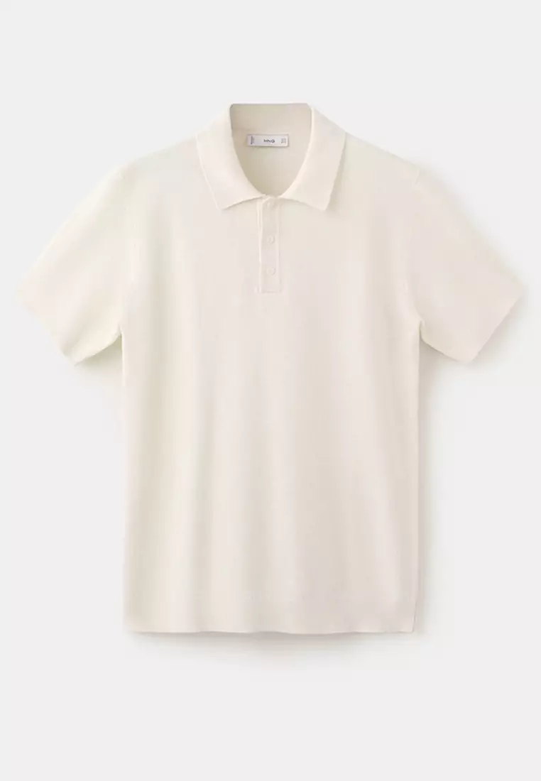 Fine Knit Polo Shirt With Microstructure