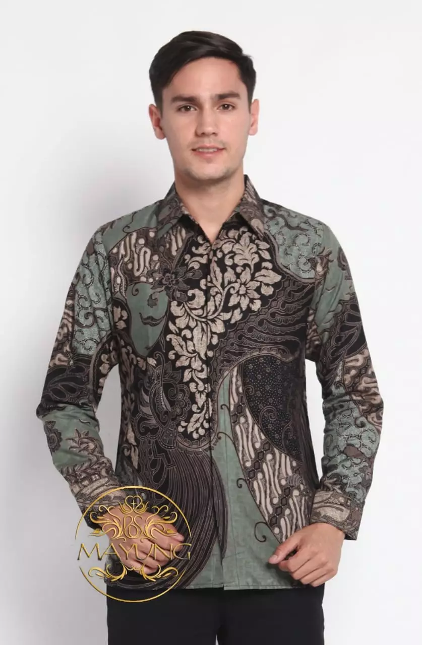 Jual Batik Mayung Seno Ijo Kemeja Batik Pria Premium Slimfit Modern