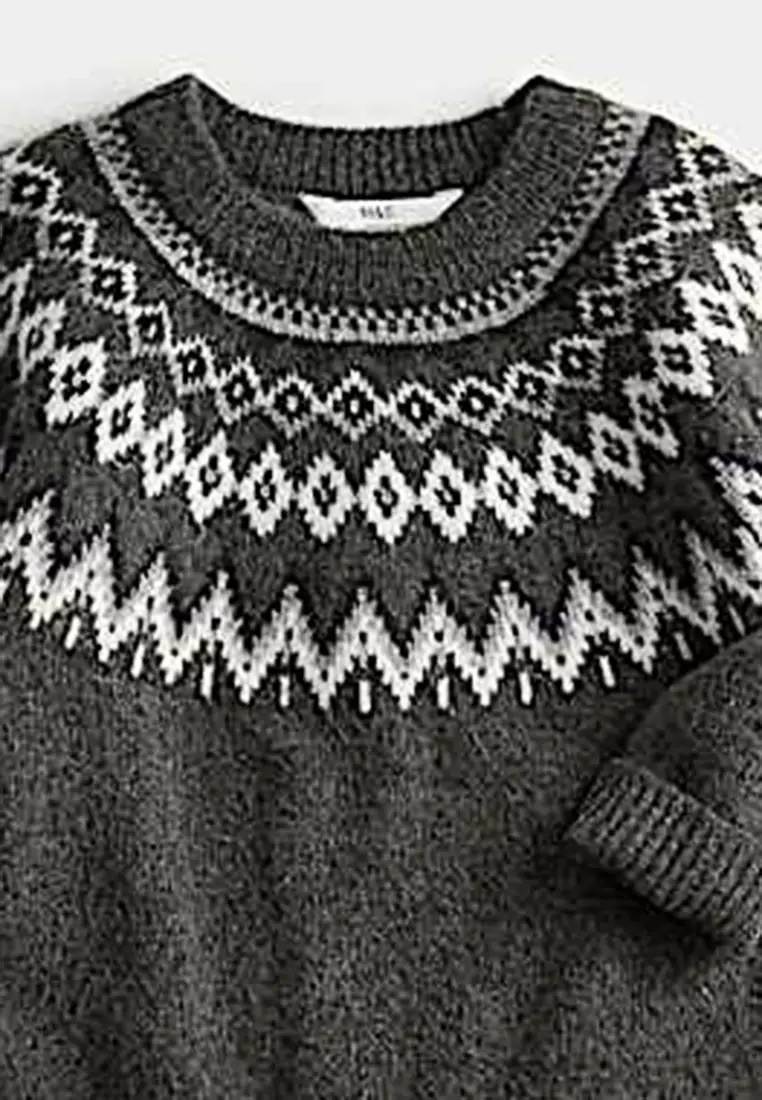 Fair Isle Crew Neck Knitted Jumper