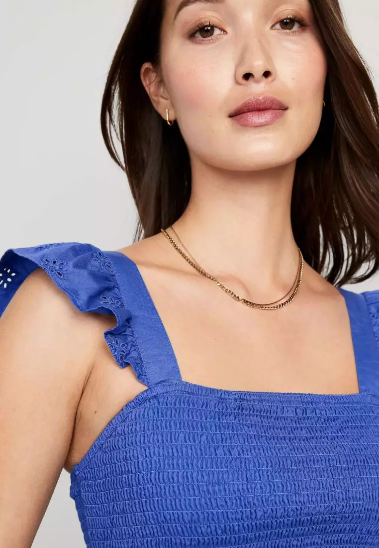Buy Old Navy Fitted Ruffle-Trim Smocked Cropped Top for Women 2025