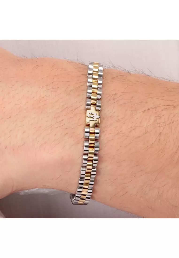 瑪莎拉蒂 BR 系列金色不锈鋼手鍊 JM320AST09