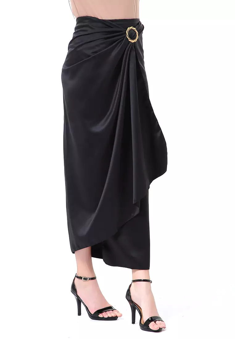 Cornelia Rok Lilit Polos Velvet Satin The Latest Today High Quality Premium - Hitam