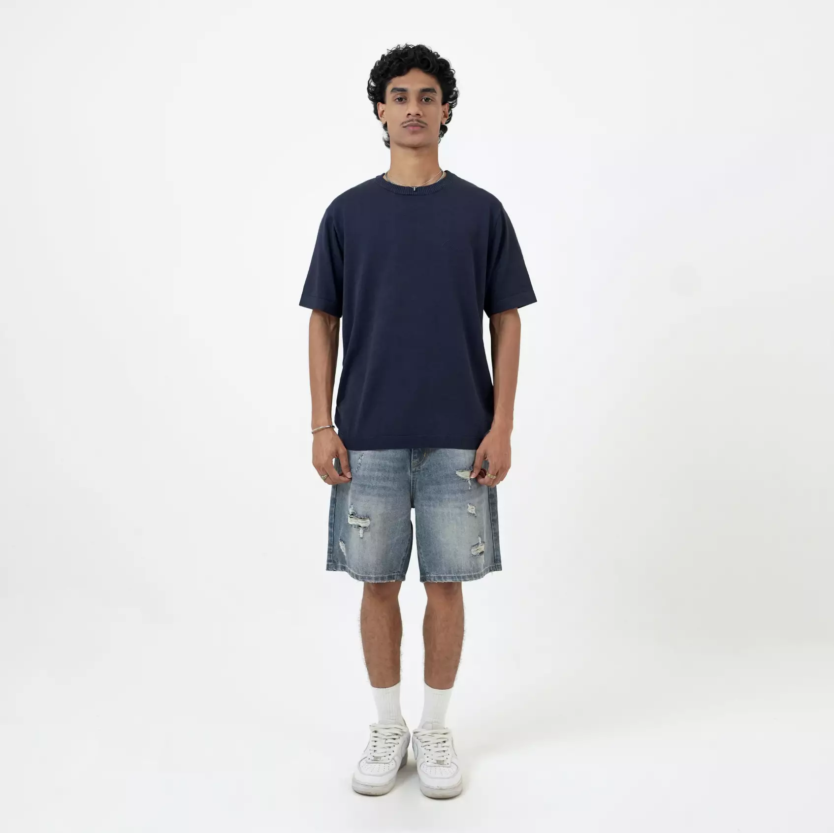 CELCIUS Flat Knit T-Shirt I31000374C Navy