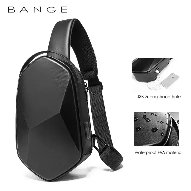 Bange BG7213 Tas Selempang Sling Bag Pria - BLACK