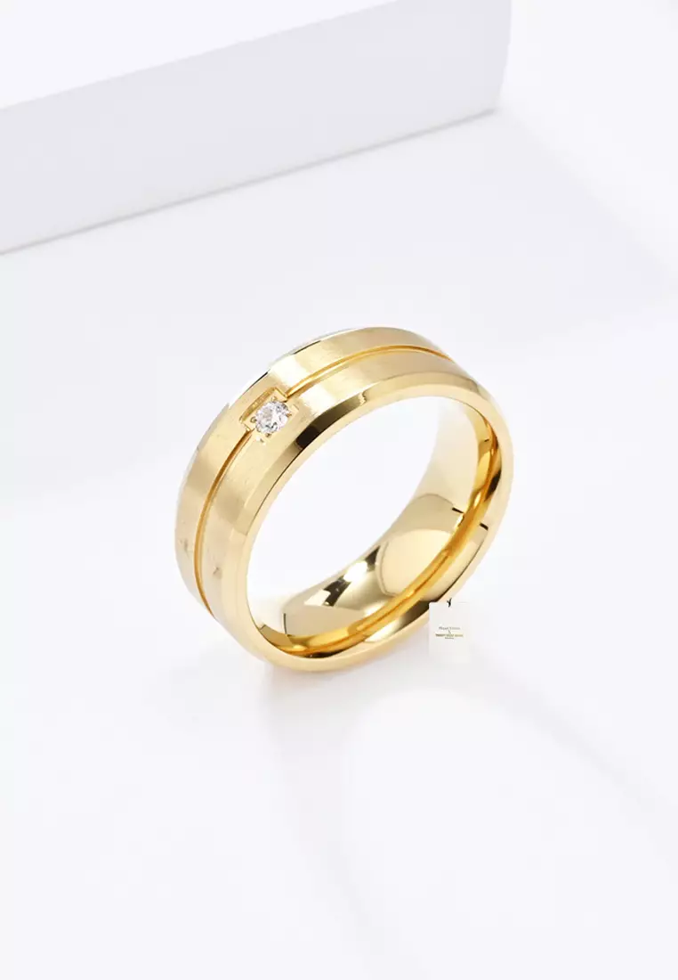 Stylish Chic Titanium Steel Zircon Ring JW QF-JZ910