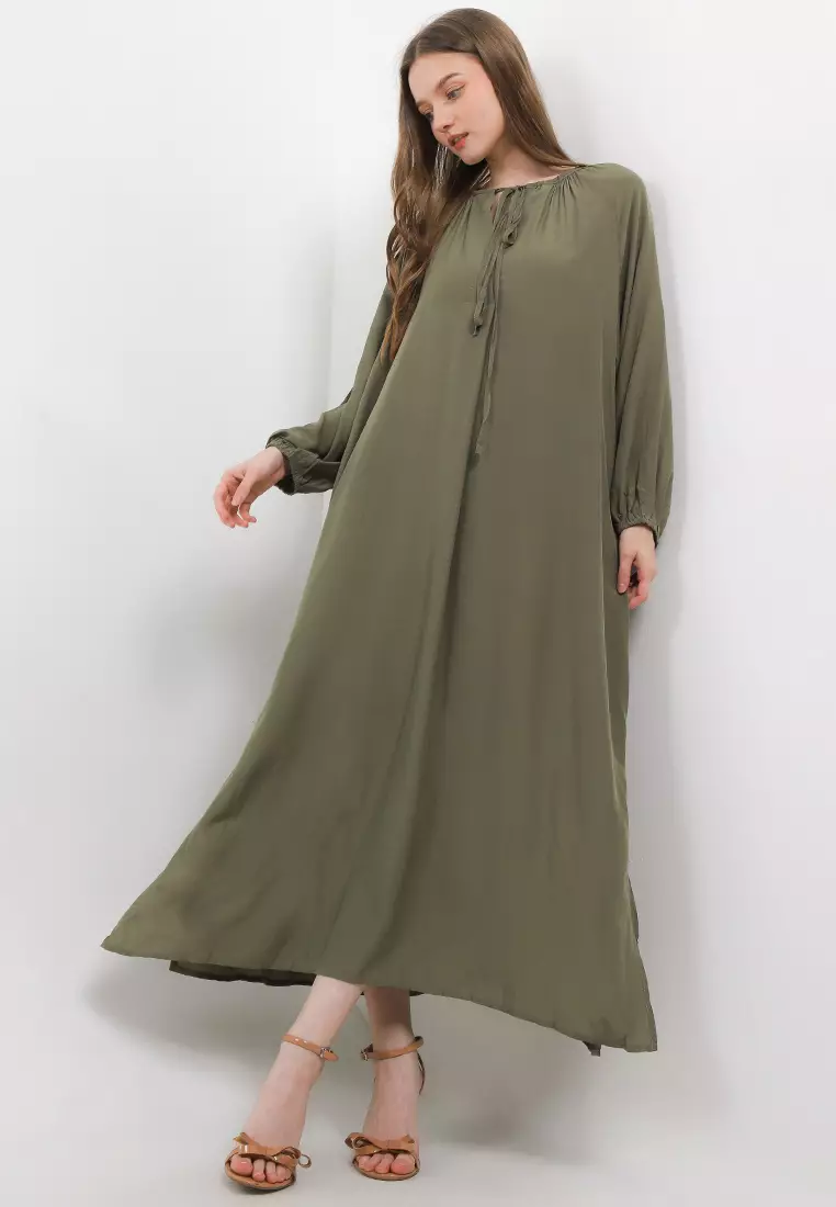 L/S Hidden Pocket Rayon Dress