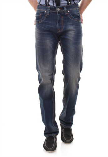 LGS - Slim Fit - Jeans Panjang - Detail Washed - Biru