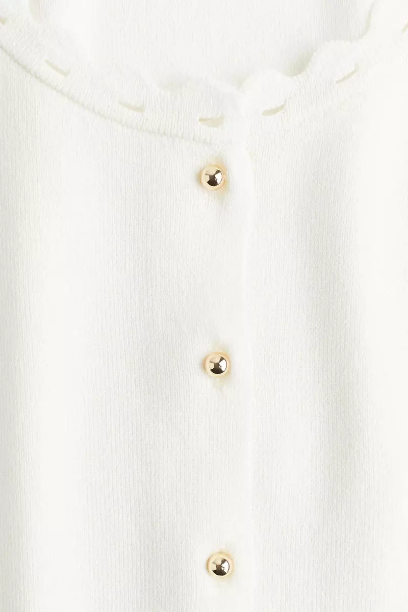 Scalloped fine-knit waistcoat