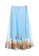 iROO multi Blue Pleated Chiffon Skirt With Contrast Floral Print B4073AAD4C4880GS_7