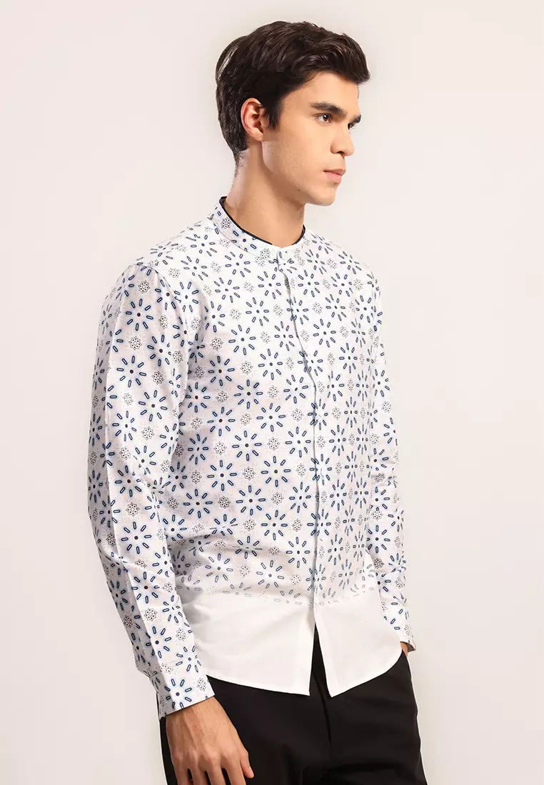 MOC Kemeja Shanghai Lengan Panjang Pria Azam - Blue